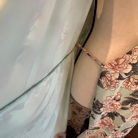 Altar'd State Women's Mint Floral Ruffle lined boho Dress, Size Medium - Picture 9 of 16